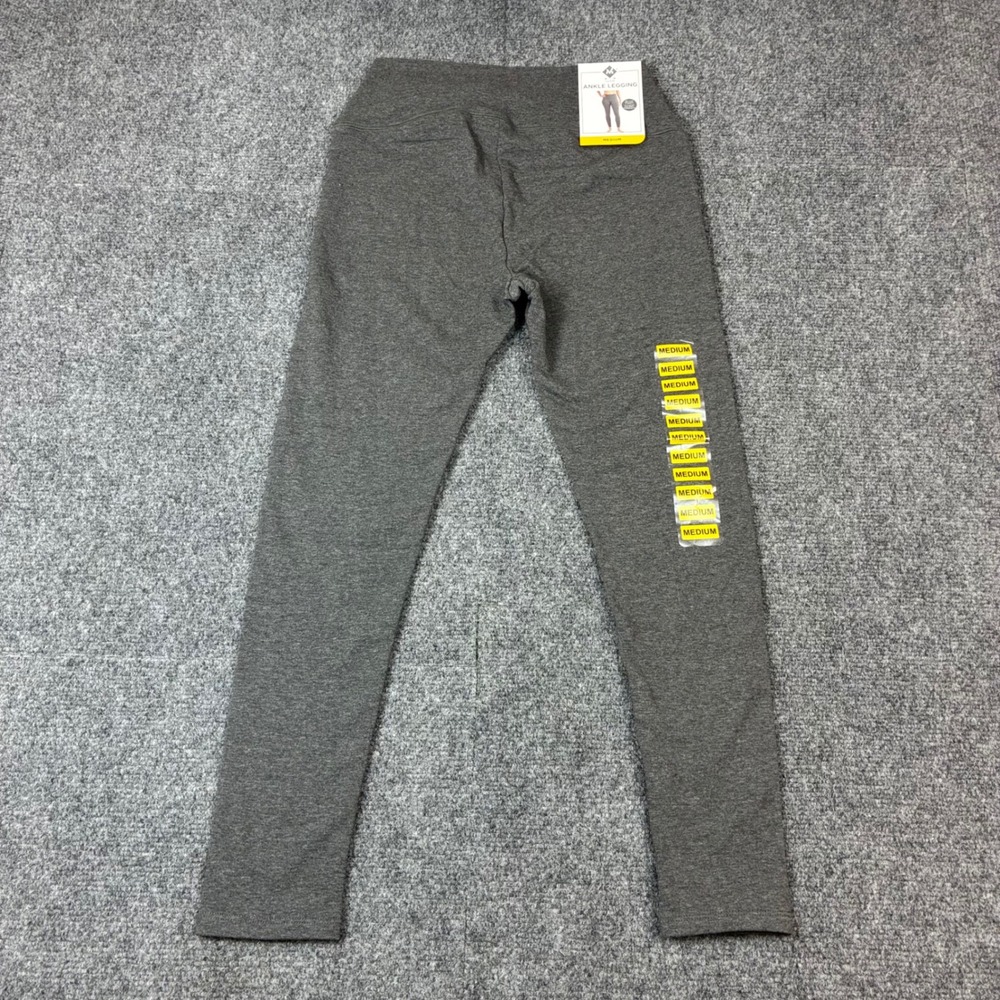 Members Mark Luxe Ankle Leggings Medium Gray Charcoal Heather 25 Inseam NWT